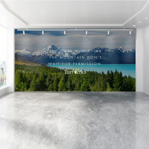 Boardroom interior with blank wall and window, mock up